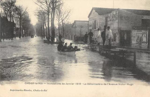 Cpa 94 Choisy Le Roi Inondations 1910 Le Debarcadere Avenue Victor Hugo