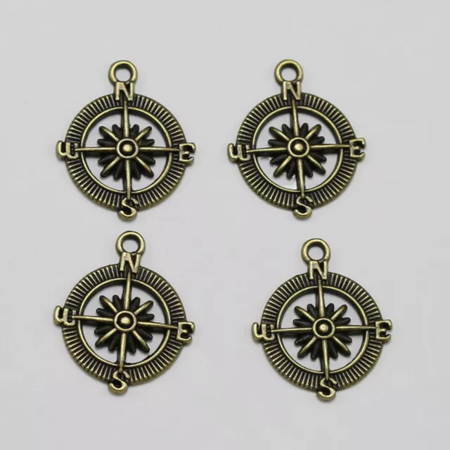 20pcs Alloy Compass Shape Pendants Charms DIY Jewelry Making Accessory for
