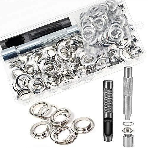 Grommet Kit Grommets 1/2 inch Heavy Duty Metal Eyelets Kit for Fabric Curtains