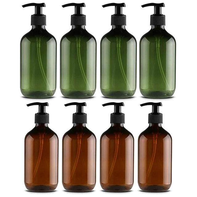 Juego de 4 botellas de bombeo de mano para champú gel de ducha de baño 500 ml paquete múltiple