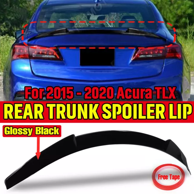 Glossy Black For Acura TLX 2015-2020 High Kick Rear Trunk Spoiler Tail Wing Lip