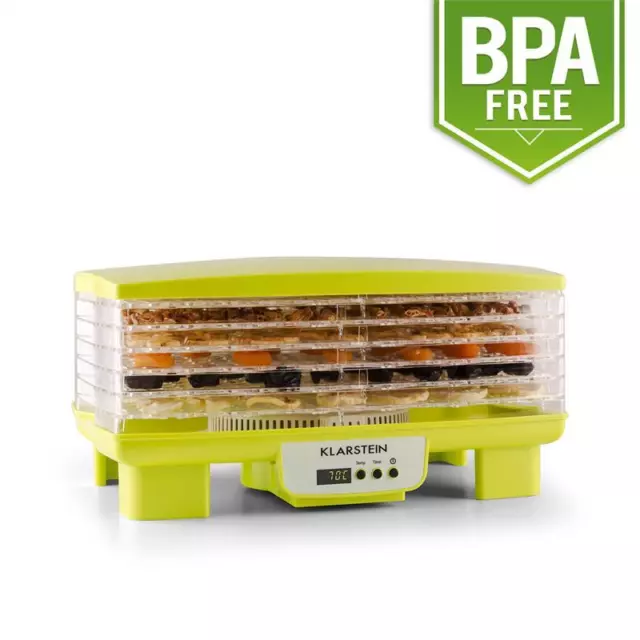 Food Dehydrator Fruit Dryer Meat Preserve 550W Dehydrator 6 Levels Timer Green