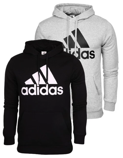 Felpa con cappuccio uomo Adidas Essentials pile grande logo felpa con cappuccio allenamento fitness