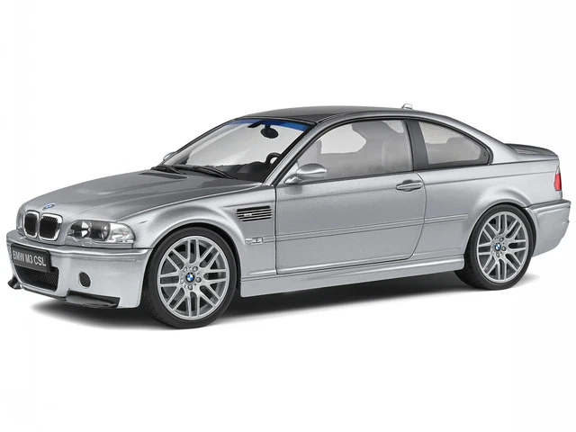 BMW e46 M3 CSL Coupe 2003 argentgris véhicule miniature S1806503 Solido 1:18