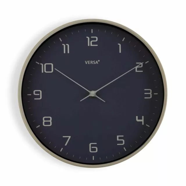 Reloj de Pared Versa Azul Madera PU [30,5 x 4,3 x 30,5 cm]