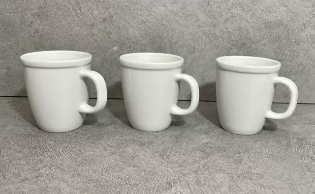 BODUM Three Classic White Ceramic Coffee Tea Mugs, Large Mugs in VGC