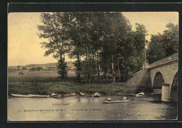 CPA Saacy-sur-Marne, Les bords de la Marne