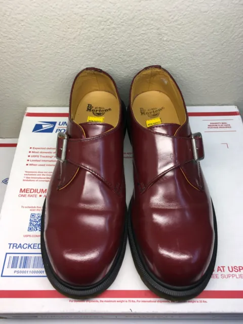 DR. MARTENS STEEL Toe US 8 shoes 1925 monk strap joey buckle cherry red ...