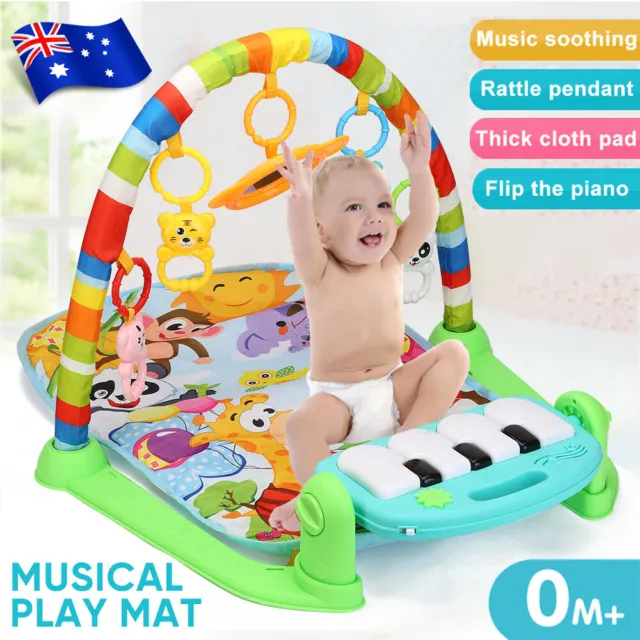 Baby Infant Play Gym Pad Musical Lullaby Toy Activity Floor Kids Fun Music Piano