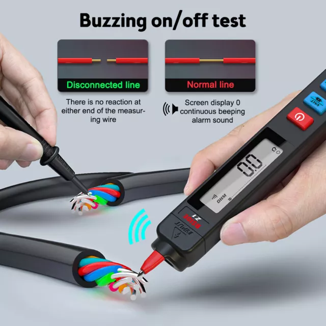 Mini Digital Multimeter Smart Pen-Type LCD 2000 Counts Voltmeter Resist Detector 3