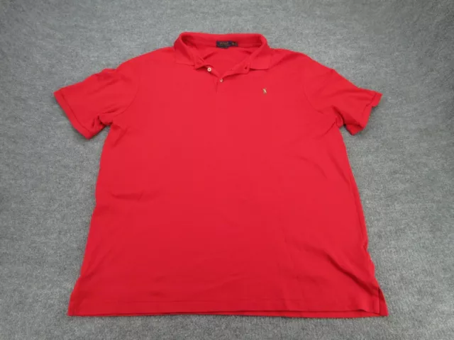 POLO RALPH LAUREN Polo Shirt Mens 2XL Red Classic Short Sleeve Adult ...
