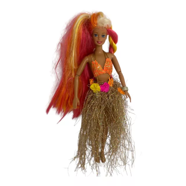 🥝 Vintage Barbie 1996 "Hula Hair" Articulated Doll In Original Outfit #17047 B7