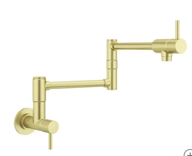 Pfister Lita GT533-PFBG Kitchen Wall Mounted Pot Filler Faucet Brushed Gold New