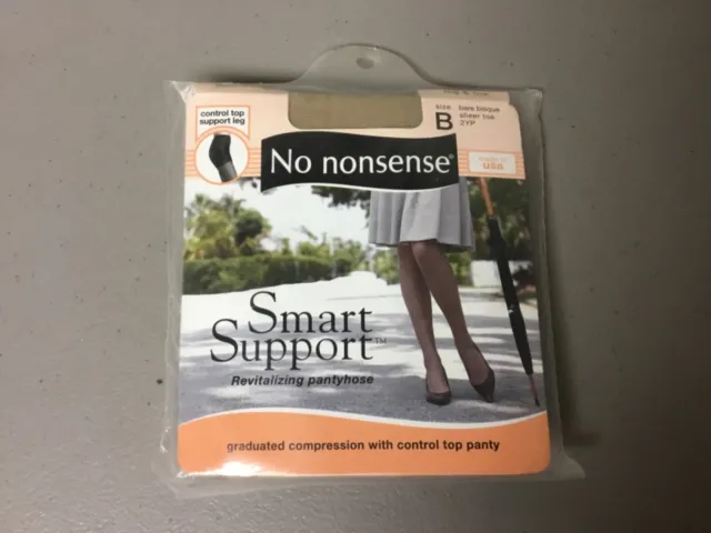 NWT 2 NO Nonsense Smart Support CT Pantyhose Size D Almost Black