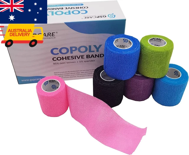 Inksafe Assorted Colours Self Adherent Cohesive Bandages 10cm X 4.5m