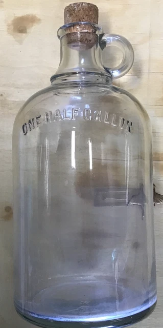 Vintage 1934 Owens-Illinois Jug Packer, Half Gallon with Finger Loop