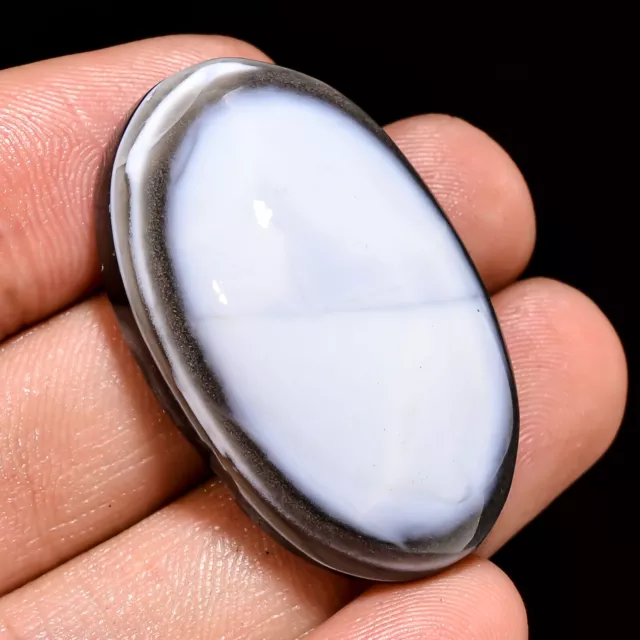 66.50 Cts. Natural Fabulous Owyhee Blue Opal Oval 35X22X11 MM Cabochon Gemstone