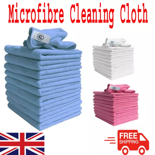 DCS Microfibre Cleaning Cloth, Pack of 10, Large Size: 40x40cm. UK