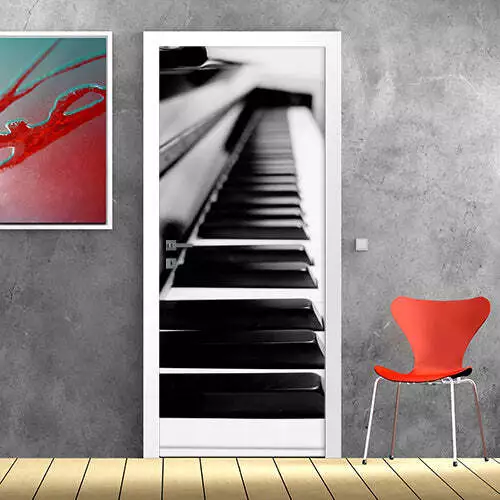 Decorazione adesiva Porta Pianoforte sticker lavabile pvc varie misure