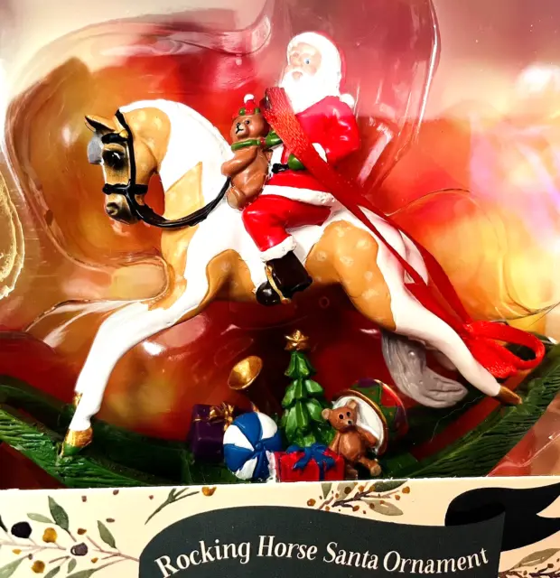 NEW! Breyer “ROCKING HORSE SANTA” - COLORFUL Christmas ORNAMENT!  FREE SHIPPING!