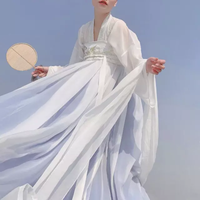 Donna Ragazza Cinese Hanfu Abito Orientale Top Costume Torace Gonna Ricamo Fairy