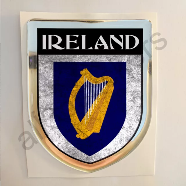 Irlanda Adesivi Scudetto 3D Emblema Stemma Sporco Resinato Adesivo Resinati