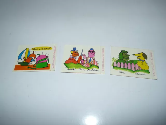 lot 3 sticker autocollants la vache qui rit panini l'ile aux enfants casimir