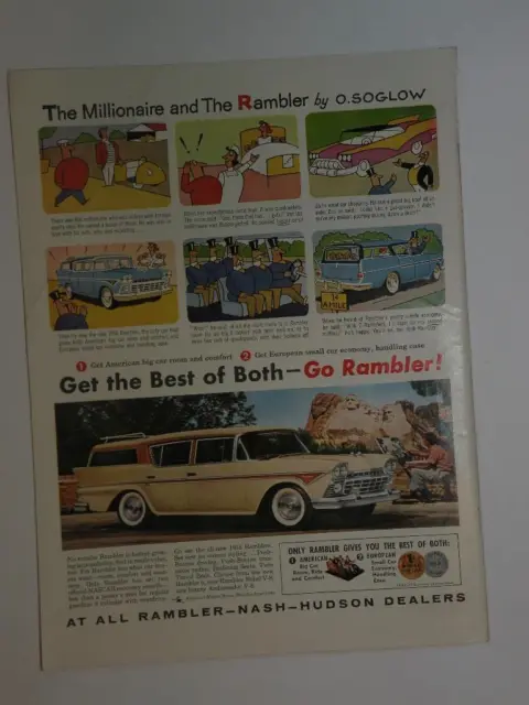 Magazine Ad* - 1958 - American Motors - Rambler Station Wagon - SOGLOW art