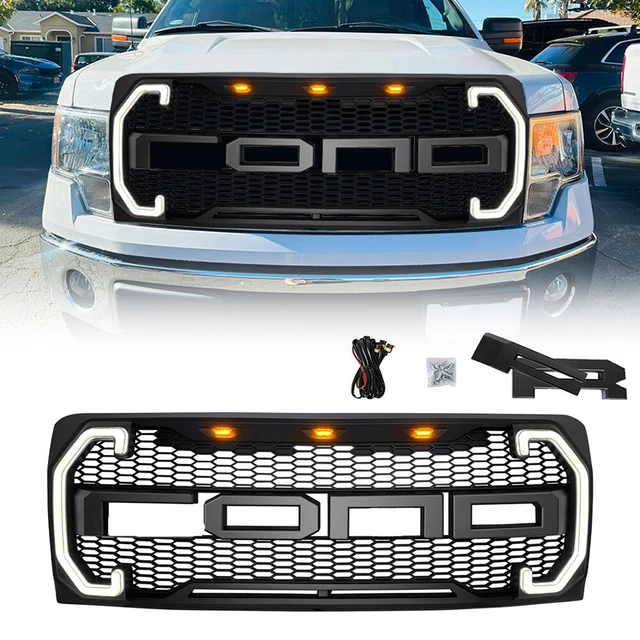 Universal 4-Piece Amber LED Front Grille Marker Lights – Raptor Style For Ford & Toyota Trucks