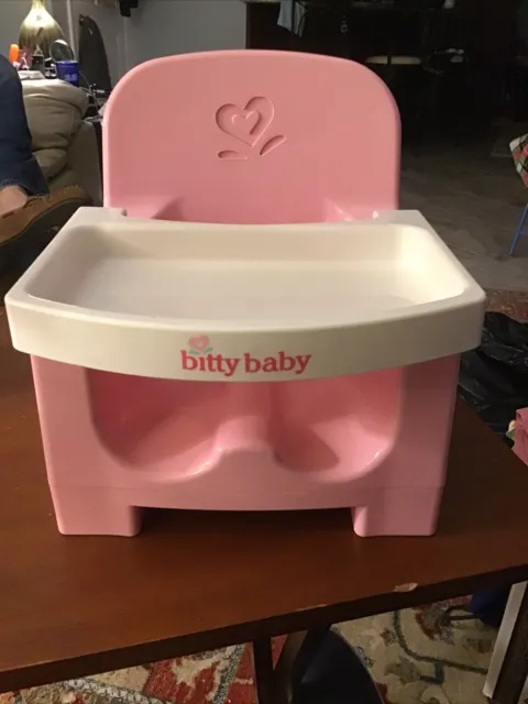 American Girl Bitty Baby Doll Pink High Chair Booster Seat with Tray