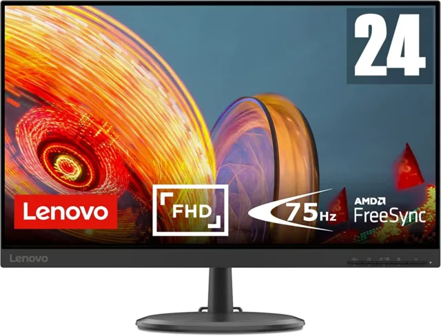 Lenovo 24 Zoll Monitor Computer Bildschirm 75 Hz Full HD 4 ms HDMI