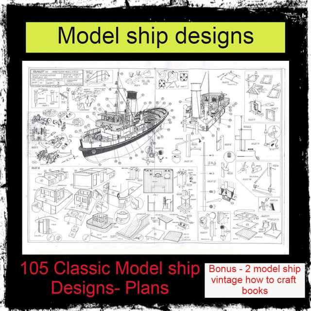 Vintage Model Ship Plans FOR SALE! PicClick UK