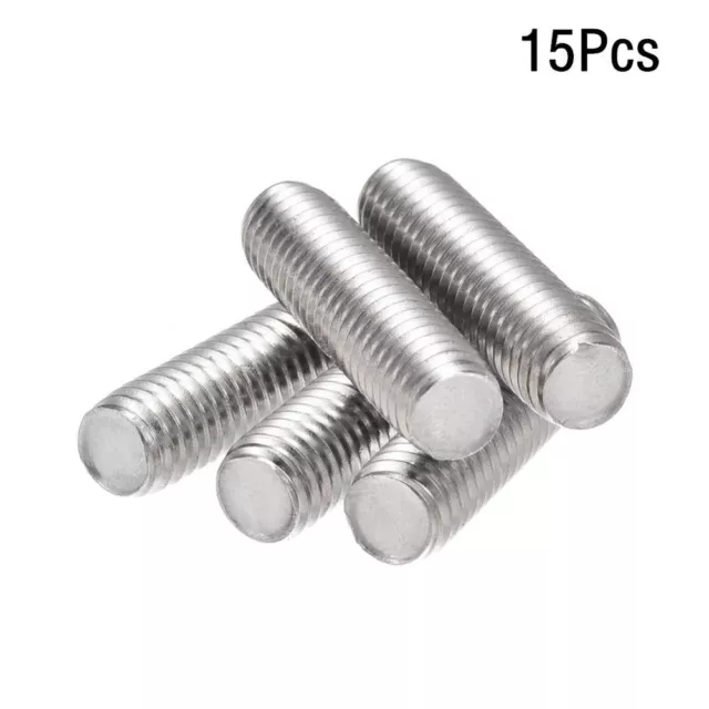 15Pcs M8 Fully Threaded Rods 1.25mm Pitch Bar Studs Smooth Right Hand Threads