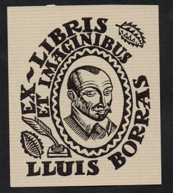 Exlibris für Lluis Borras / Portrait Mann man