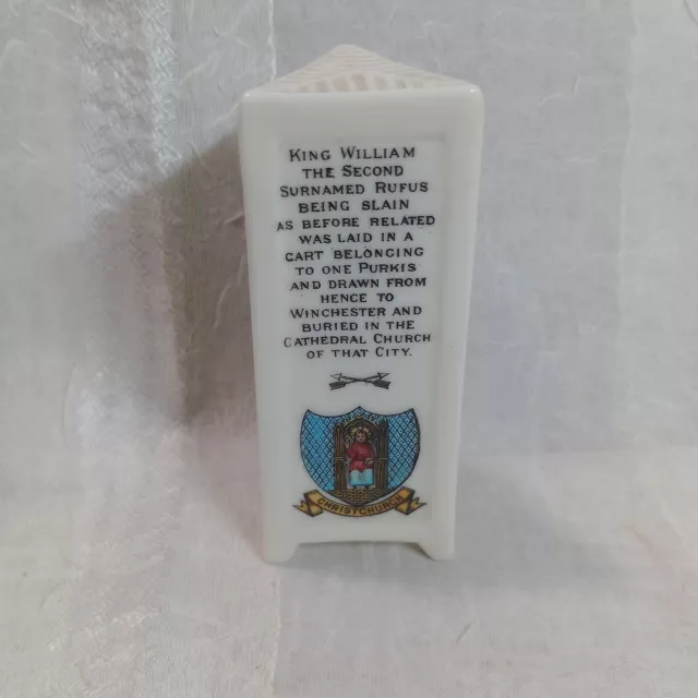 Goss? King Rufus William Oak Tree Christchurch Monument Memorial Crested China