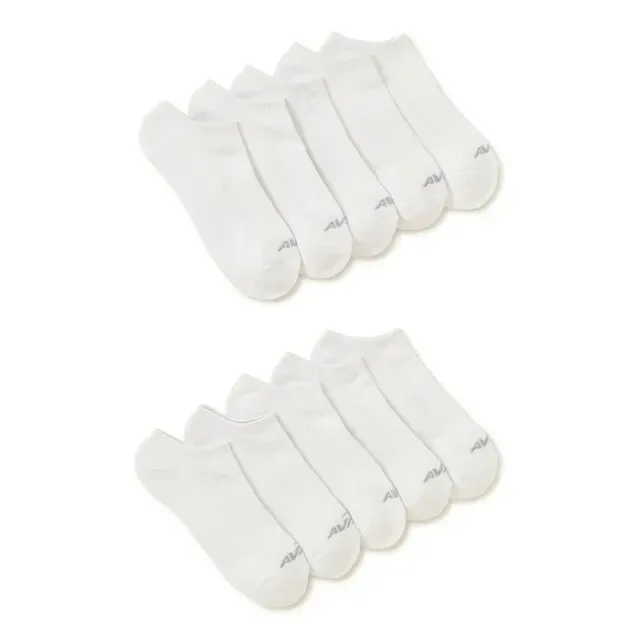 10Pack Avia Socks Women's Performance Cushion Size 4-9 No Show Solid Full Toe