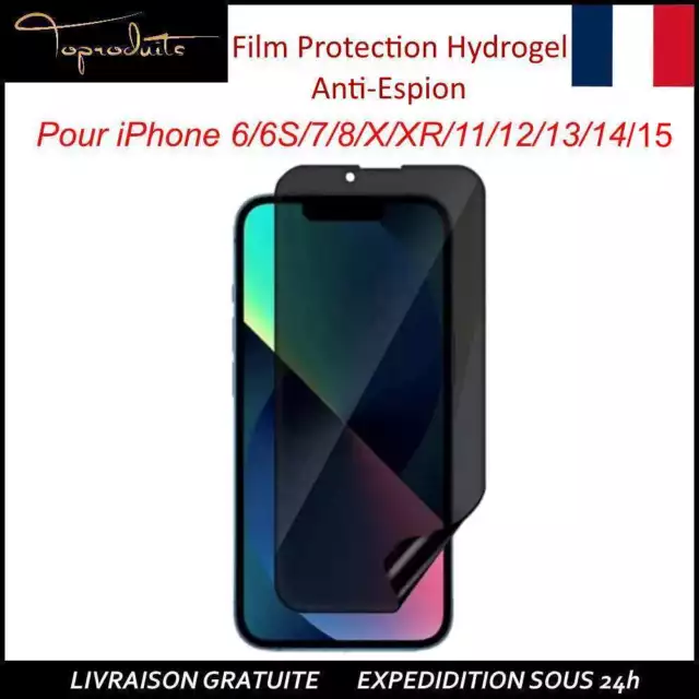 Film Hydrogel MAT ANTI-ESPION Avant pour iPhone 6 7 8 X XS SE 11 12 13 14 14 15