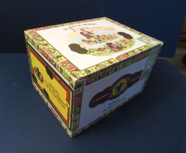 EL REY Del MUNDO - Vintage Wooden 40-Cigar Box - Spanish Honduras