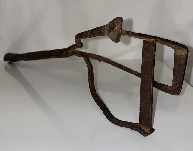 Antique Primitive Cast Iron Cattle Branding Iron Livestock Ranch Hand Forged AZ