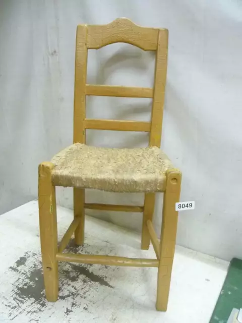 8049. Schöner alter Biedermeier Stuhl Holzstuhl Sitzgeflecht old wooden chair