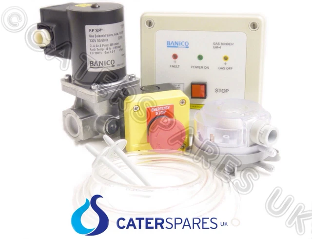 1" (28Mm) Commercial Gas Interlock Minder System Kit Gas Solenoid Valve Extract