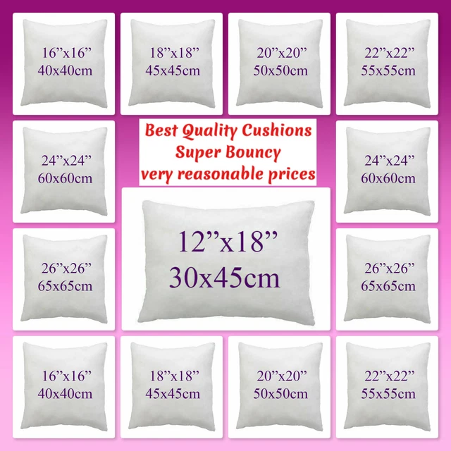 CUSHION PADS DUCK Feather Hollowfiber Insert Fillers Inners Scatters