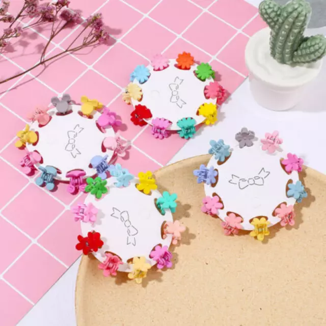 10PCS Kids Baby Plastic Girls Hairpins Mini Claw Hair Clips Clamp Flower Small