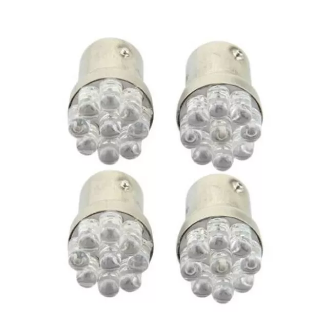 4x Ampoules led BA15D 9 smd Blanc Veilleuses signalisations pour bateaux 12v