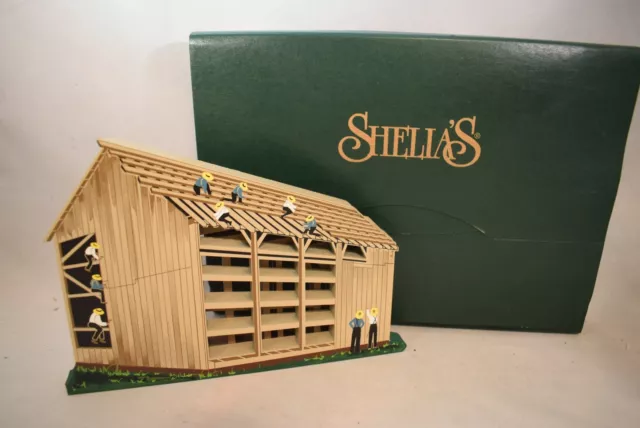 SHELIA'S 1997 AMISH BARN RAISING Shelf Sitter NIB AMS09   (618)