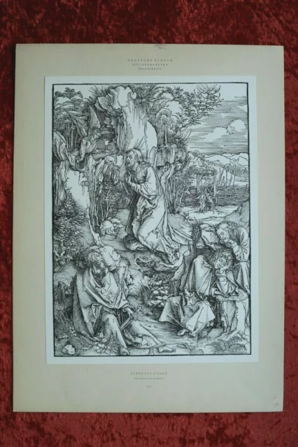 M-IX) Holzschnitt Albrecht Dürer 1898 Christus am Ölberg Reichsdruckerei Berlin