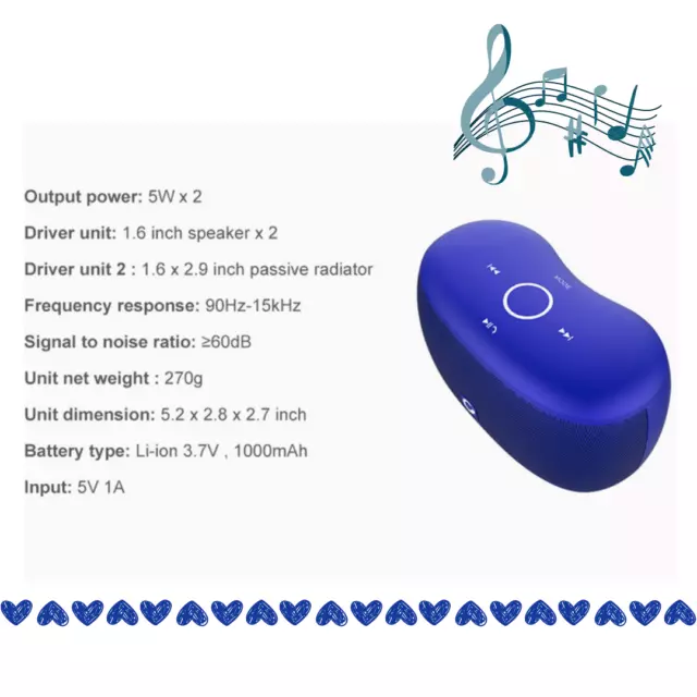 Portable Soundbox Xs Bluetooth Speaker Bluetooth Bt4.0 Blue 2