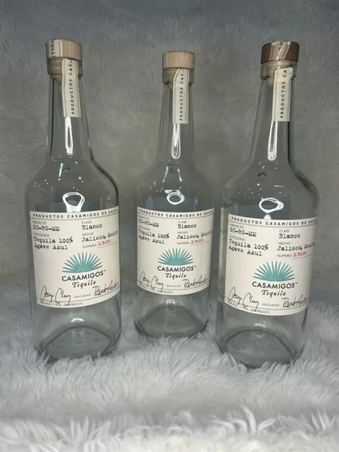 Casamigos Blanco Empty Tequila Bottle 1L Pre Washed with Cork