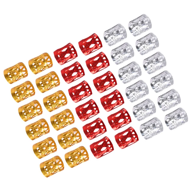 Haarmanschetten Aus Metall – 6 Stück, Geometrisches Design, Elastisch, Für Pferdeschwanz & Offenes Haar – Gold & Schwarz