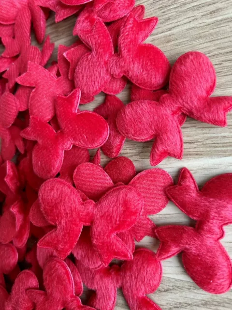 150 Large Fluffy Red Bows  Embellishments, Craft Toppers, job lot